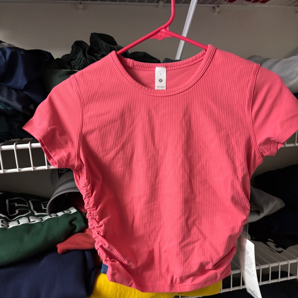 Lululemon All it takes ribbed shirt new with tags glaze pink